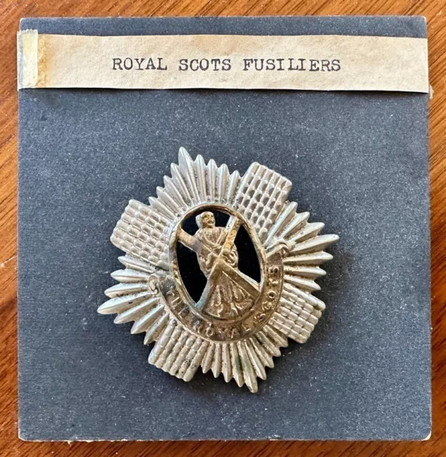 ORIGINAL ANTIQUE WW1 British Royal Scots Fusiliers Cap Badge $25.00 ...