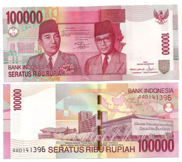 INDONESIEN INDONESIA 100000 100.000 RUPEES 2004 / 2004 UNC P 146 a