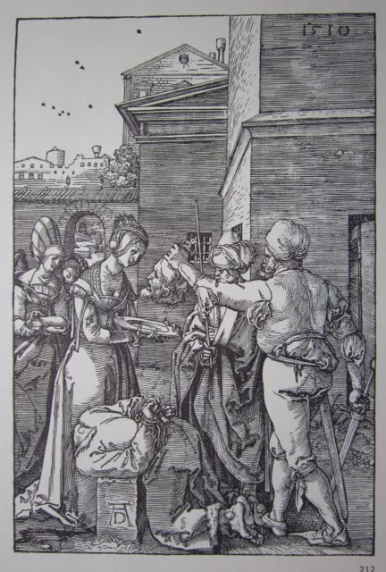 ALBRECHT DURER 1510 Beheading Saint John the Baptist 12x8" Vintage Art Print 212