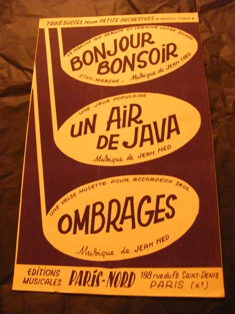 & PARTITUR HELLO Bonsoir Ned Ein Air De Java Schattierung " EUR 13,36 ...