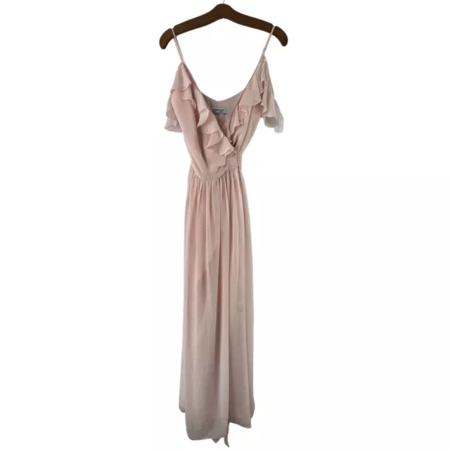 Ceremony Joanna August Lacey Ruffle Wrap Chiffon Gown Women S Blush Bridesmaid