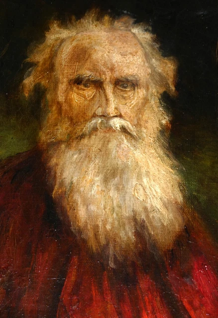LEON TOLSTOI HUILE SUR TOILE SIGNEE ESPERANDIEU DEBUT XXème