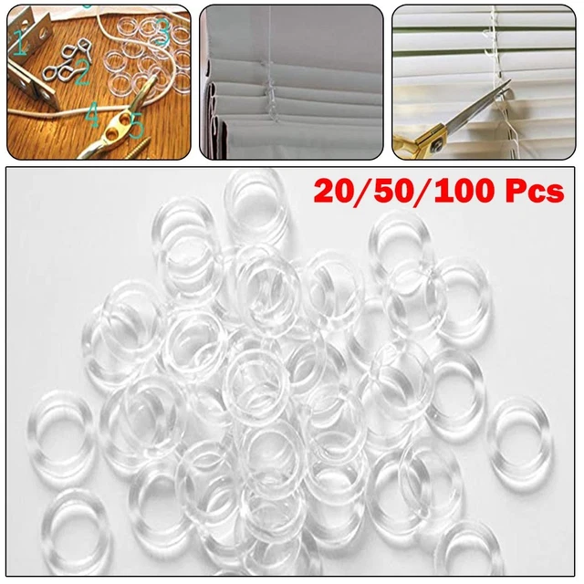 Sencys - anneaux pour rideau - plastique - transparent - 20 pièces