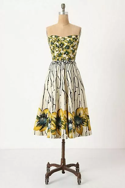 Girls From Savoy Anthropologie Burgeoning Hypericum Floral Retro Halter Dress 4