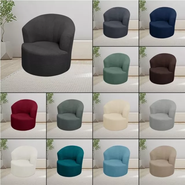 Swivel Barrel Chair Cover Round Chair Sofa Cover for Living Room Bedroom Office