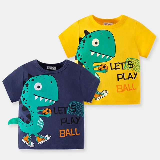 Toddler Kids Baby Boys Girls Summer Cartoon Dinosaur Short Sleeve Place Boys