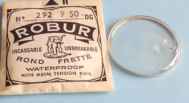 Verre De Montre Rond 32.1 Mm Avec Loupe - Frette étanche Et Bague Dorée - Marque Robur