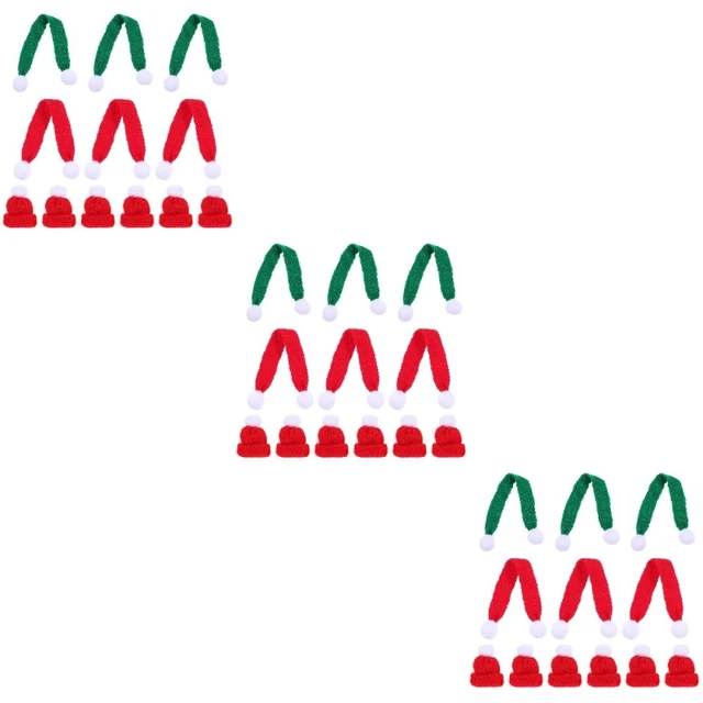 36 Pcs Mini Beanie Christmas Santa Hats Wine Bottle Scarf Cap