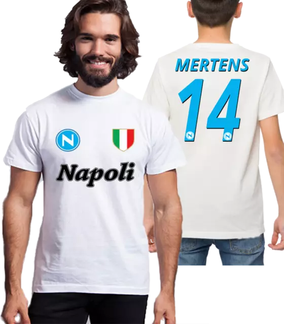 T-shirt Uomo Bambino Mertens Napoli Cuore Napoletano Sport Calcio Tifoso Logo