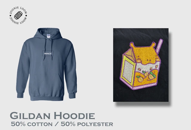 Custom Embroidery Hippo Milk Carton Embroidered Crewneck Sweatshirt/Hoodie/Shirt