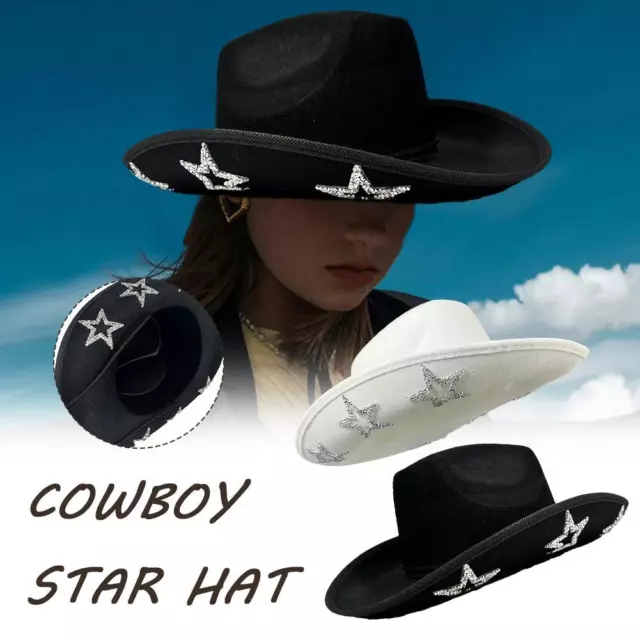 RHINESTONE COWGIRL HAT Disco Cowboy Hat Felt Western Nashville ...