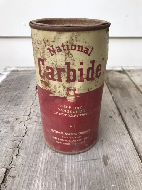 Vintage Antique National Carbide Can container National Carbide Company Mining