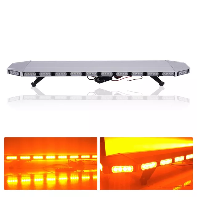 47" LED Strobe Light Bar Emergency Warn Beacon Tow Truck Response Amber Lamp