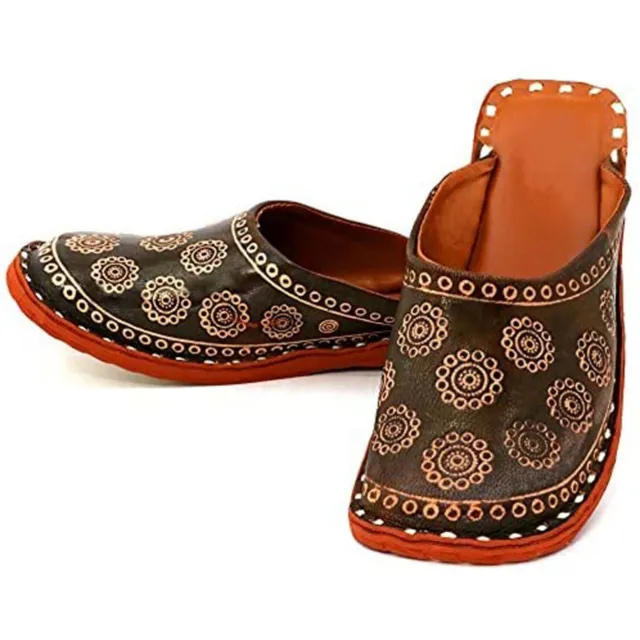 Femmes Rajasthan Cuir Chausson Indien Traditionnel Sandales Chaussures Taille US
