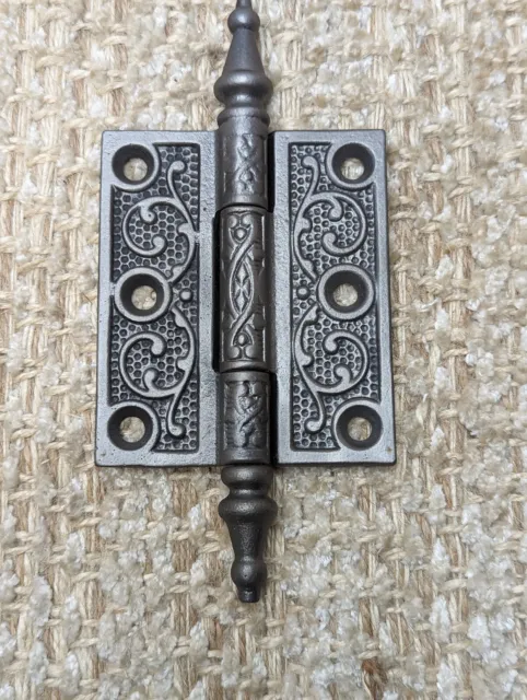 2 1/2" x 3" Antique Ornate Cast Iron Steeple Hinge
