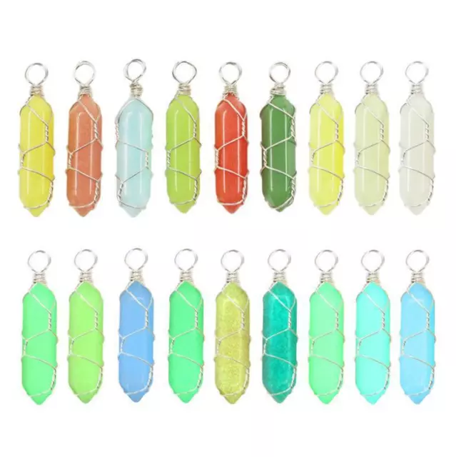 Wholesale 10pc/lot Glow In The Dark Luminous Stone Pendant Moonstone Hexagonal