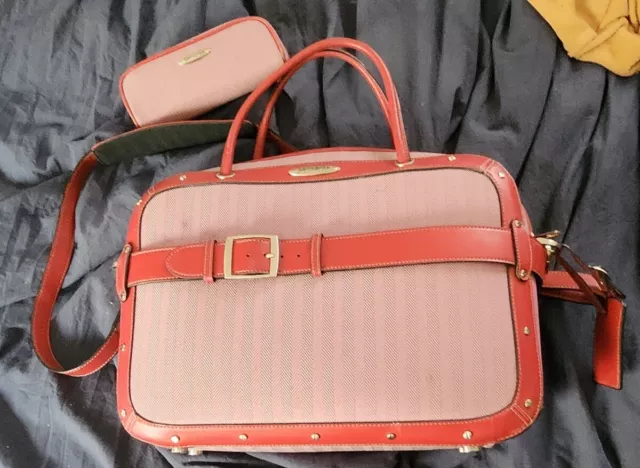 Samsonite Travel Bag:  Black Label, Vintage Red Tweed - NWOT
