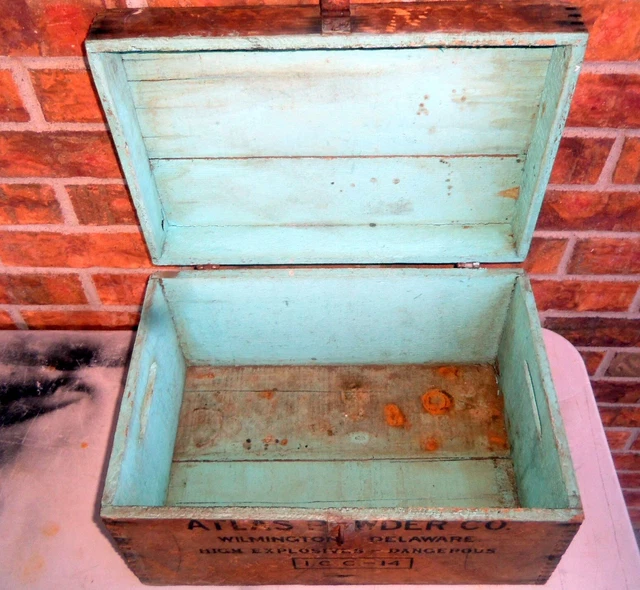 Antique Atlas Powder Co Explosive Gelatin Wooden Box Lid 5