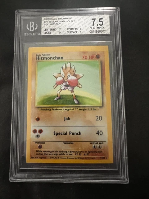 HITMONCHAN 7/102 BASE Set Square Cut BGS 7 Error Misprint Pokemon Card  Graded $250.00 - PicClick