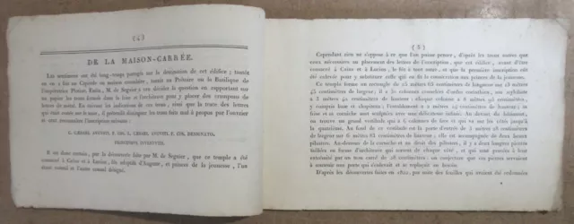 Denkmale Antiklook Nimes Graves A L'Radierung Von Gaston Bonafoux 1824 Eo 3