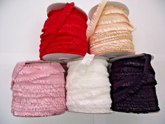 1m-Decorative Elastic Lace Trim with Frill Ruffle  for sewing,lingerie edge 15mm