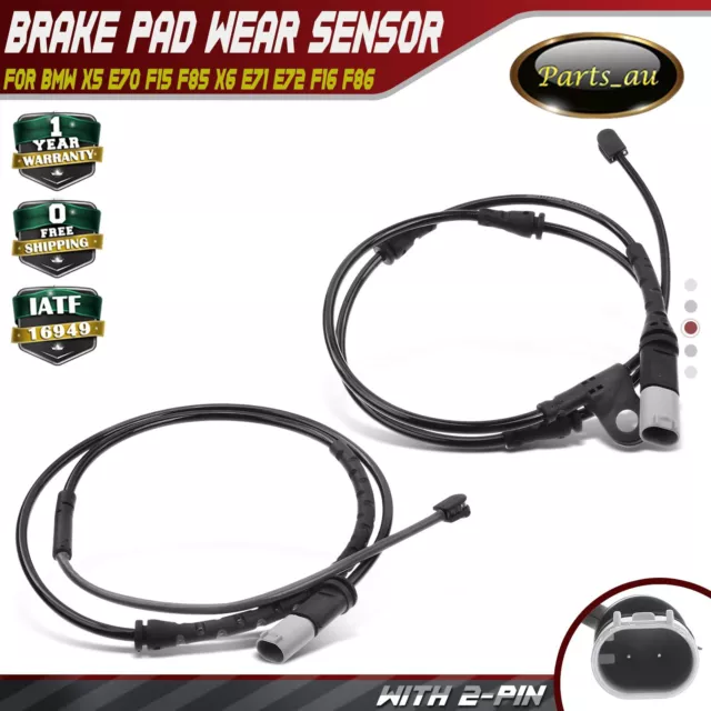 2x Front & Rear Brake Pad Wear Sensor for BMW X5 E70 F15 F85 X6 E71 E72 F16 F86