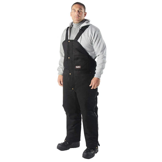 REFRIGIWEAR 0685RBLK4XL Bib Overalls,Black,Size 54x32-1/2 In.
