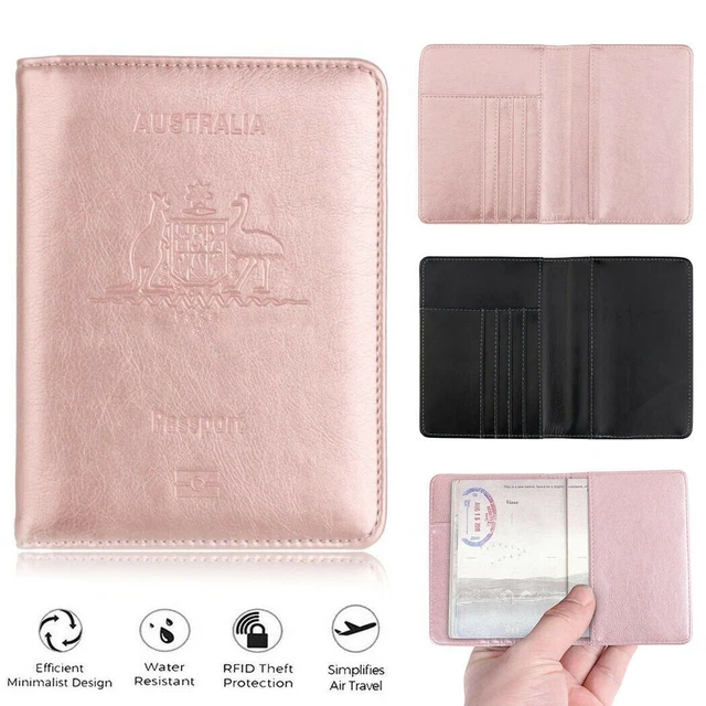 PU Leather RFID Blocking Passport Travel Wallet Holder ID Cards Cover Case