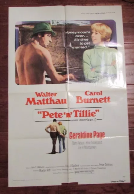 1973 Pete 'n' Tillie 1-Sh Original Movie Poster FN- 27x41 Carol Burnett