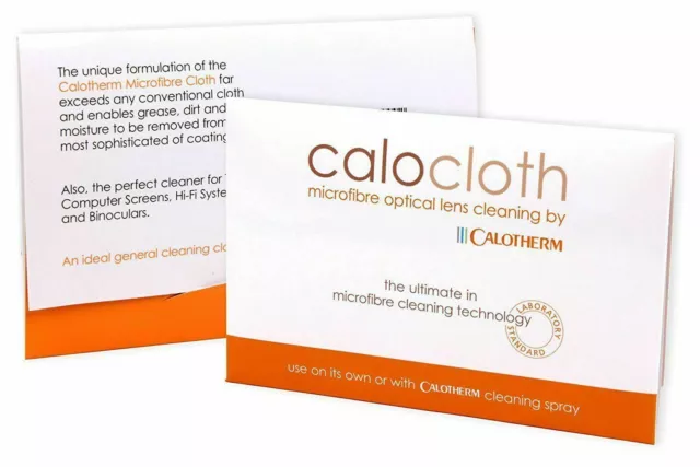 2 x Calocloth Microfibre Optical Lens Cleaning Cloth by Calotherm Microfiber