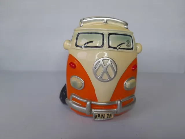 VW Orange camper van ceramic money box