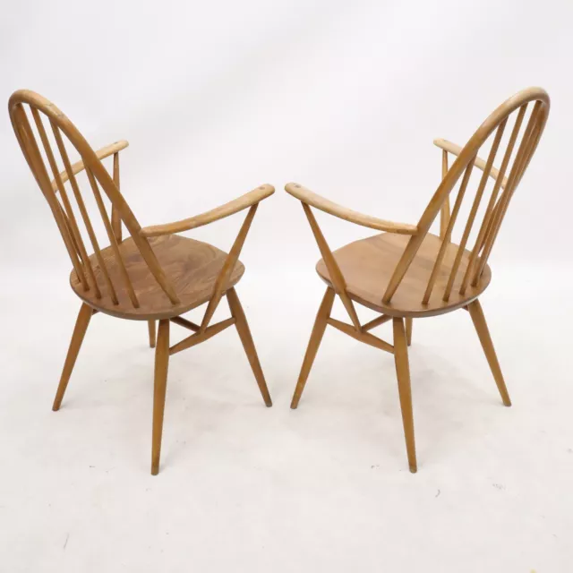 2 Ercol Windsor Quaker Bow Back Dining Chairs Carver Armchairs FREE UK Delivery 3