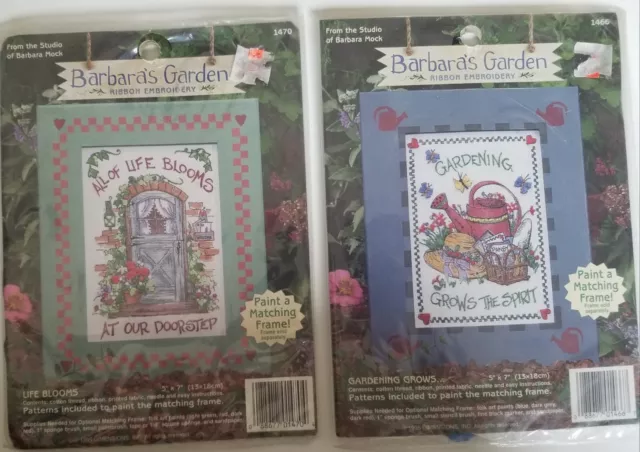 "Lote de 2 dimensiones kit de bordado de cinta de jardín de Barbara's 5"" × 7"" flores de vida y