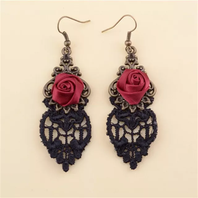 New Fashion Aestheticism Gothic Victorian Retro Lace Vintage Pendant Earrings&FE