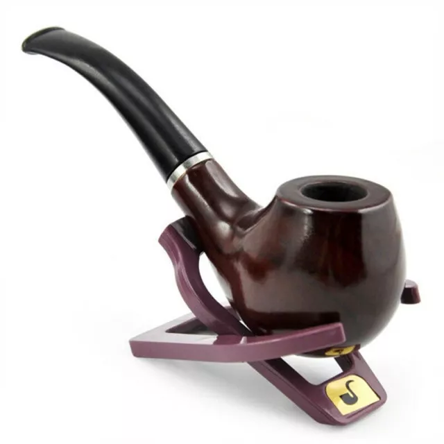 Durable Wooden Pipe Smoking Tobacco Cigar Pipes Cool Gift & Stand Holder
