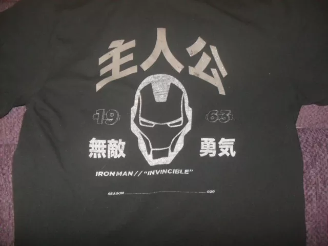 Marvel Iron Man   Invincible Crew Neck T shirt Size XS Black V,G