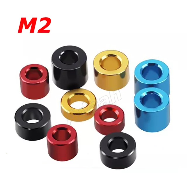 M2 Colors Aluminum Spacers Standoff Alu Round Unthreaded Bushing Sleeve Washers