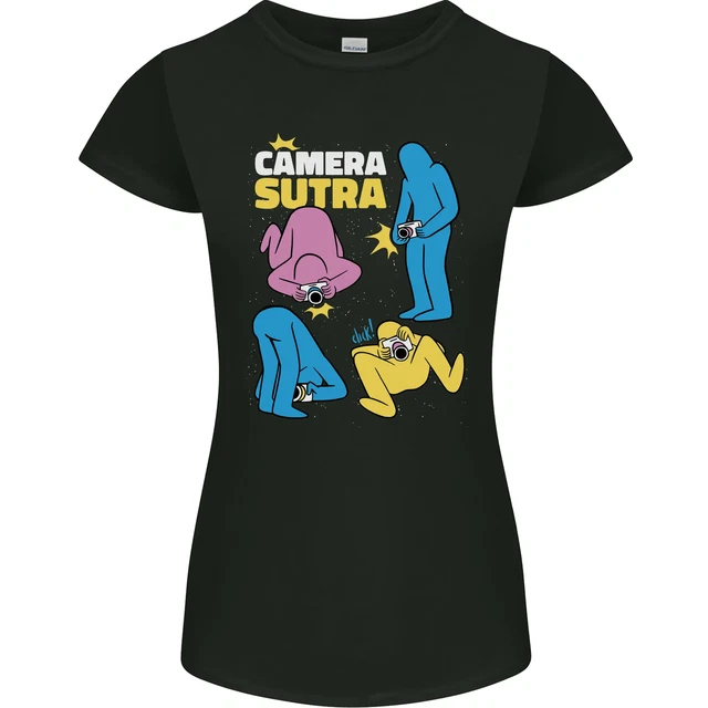 T-shirt donna The Camera Sutra divertente fotografia fotografa petite cut