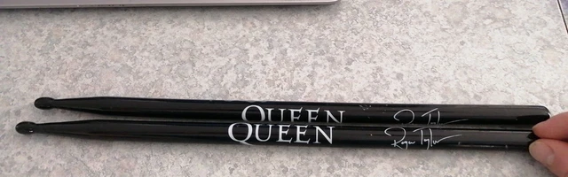 Drums drummer Queen Drumsticks official signed by? Excellent condition rock band Drums drummer Queen Drumsticks official signed by? Excellent condition rock band