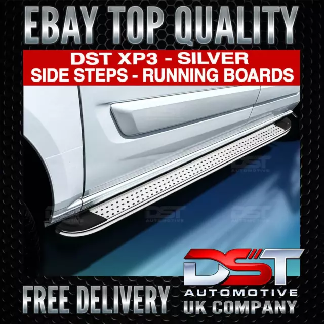 Fits Renault Trafic Xp3 Side Steps Running Boards 14-18 Swb Silver Oem