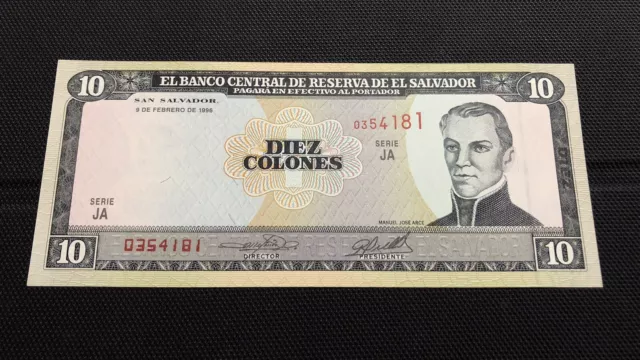 🇸🇻 El Salvador Banknote • 10 Colones • 1996 • Unc •