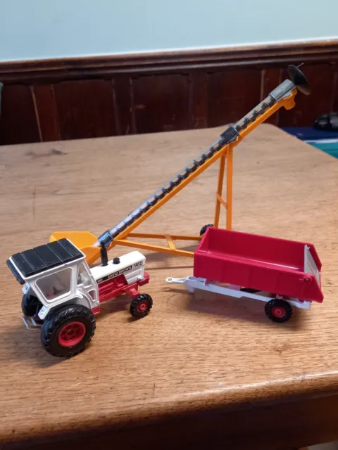 Corgi David Brown 1412 Tractor ,  Tipping Trailer  and Grain elevator ( no silo)