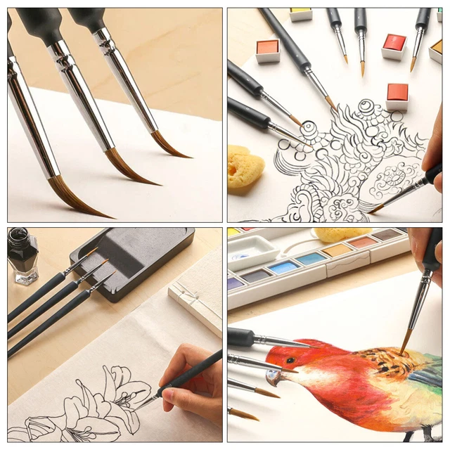 10Pcs Hause Schule Leichte Zeichnung Feine Pinsel Für Malerei Künstler 7