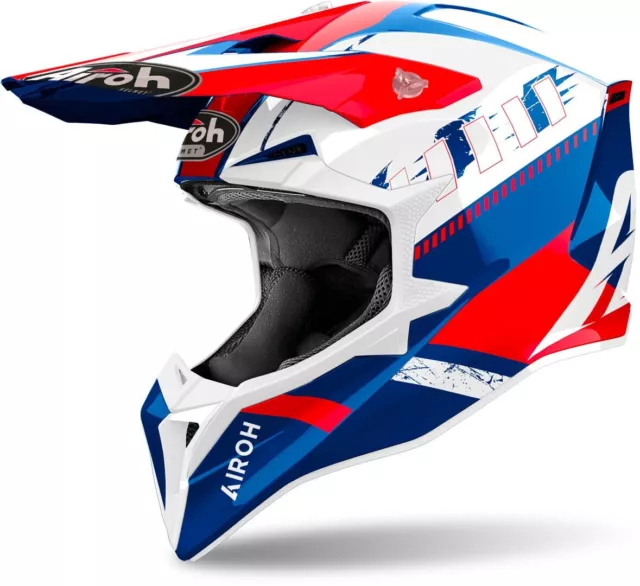 Casco Helmet Moto Cross Enduro Airoh Wraaap Feel 22. 06 Red Blu Gloss Tg S