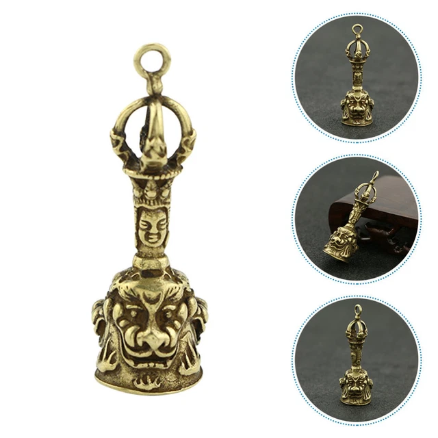 Buddhist Brass Dog Training Bells Antique Buddha Ornaments Dorje