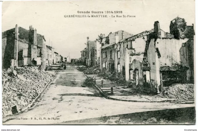 CPA - Carte postale-France-Gerbéviller la martyre- La Rue Saint Pierre -1918