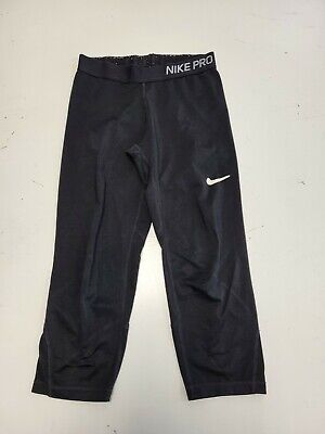 A859 Girls Nike Dri-Fit Black Elasticated Yoga Pants Uk Age L 12 Yrs W25 L19
