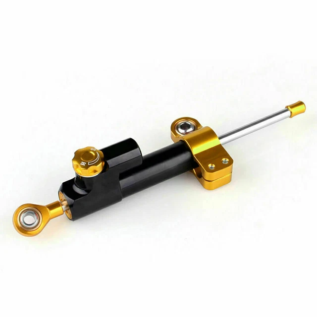 Universal Motorcycle CNC Adjustable Steering Damper Stabilizer Top Black YU
