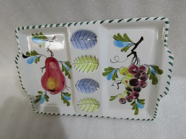 Vintage Hand Painted Nibbles Bowl Serving Platter  Tray Plate Made In Italy