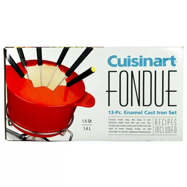 Cuisinart 13-Piece Cast Iron Fondue Set - Red